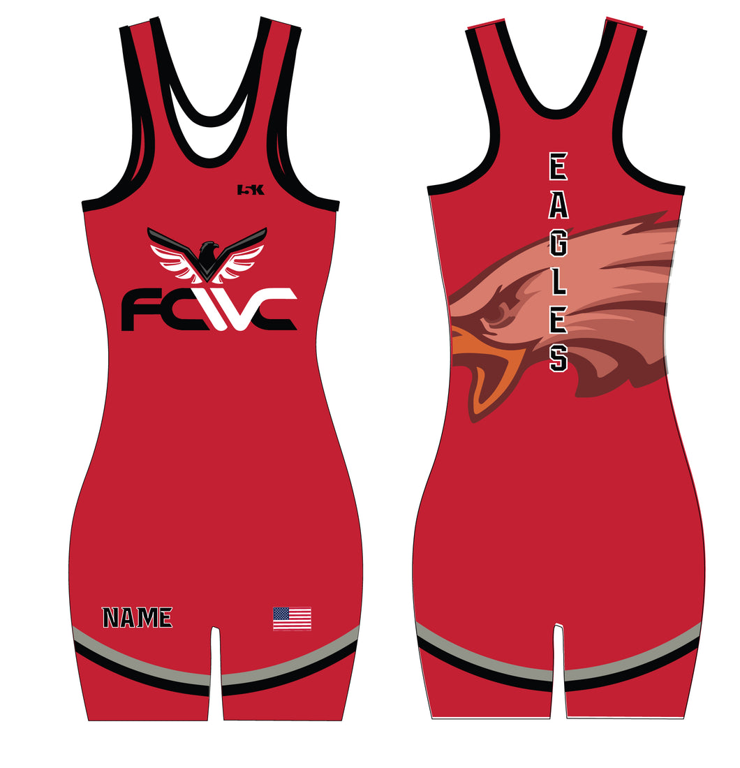 Eagles Wrestling Sublimated Women's Singlet (Red) - Design 1 - 5KounT