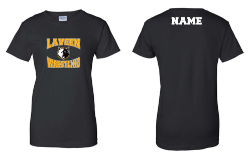 Laveen Wrestling Cotton Women's Crew Tee - Black