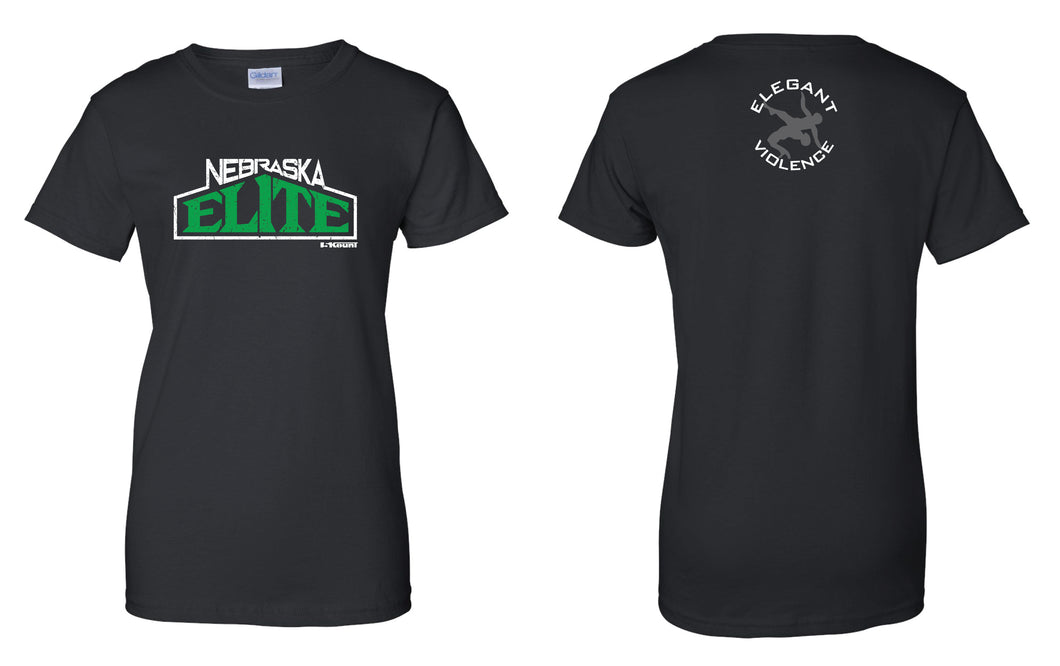 Nebraska Elite Cotton Women's Crew Tee - Black - 5KounT