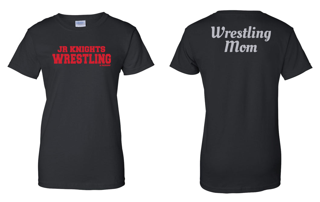 Jr. Knights Wrestling Cotton Glitter Mom Tee - Black - 5KounT
