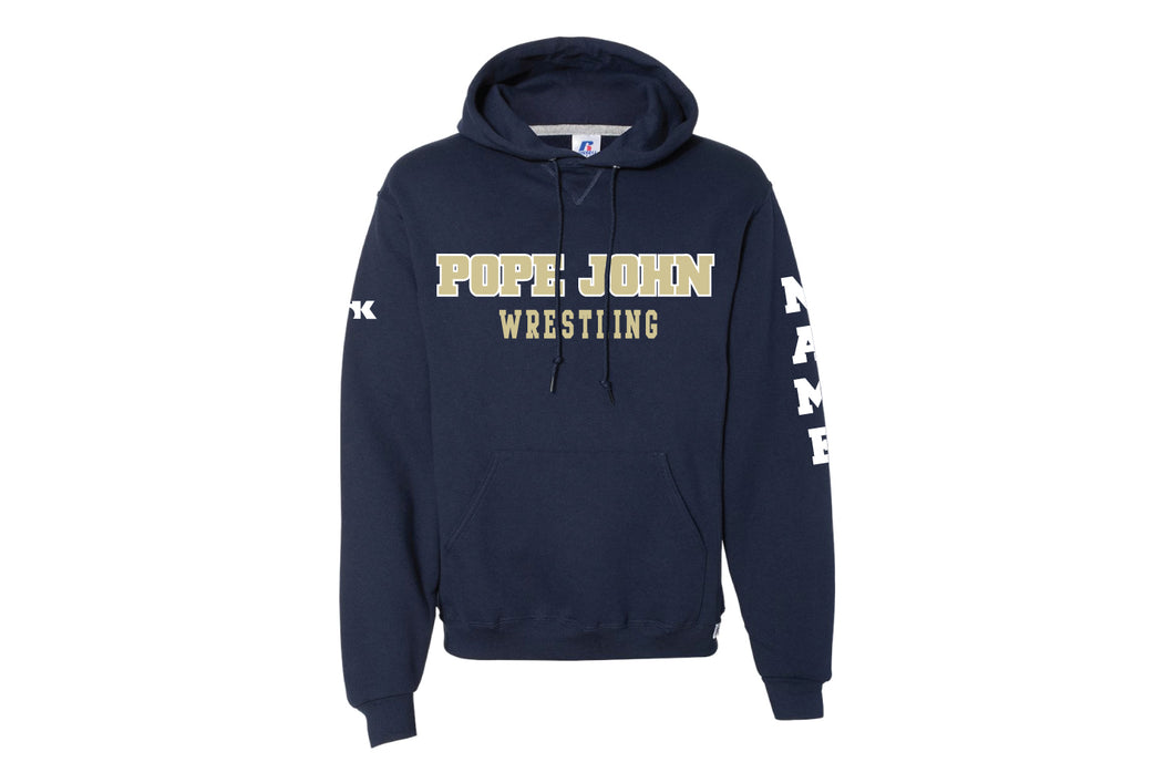 Pope John Wrestling Russell Athletic Cotton Hoodie - Navy