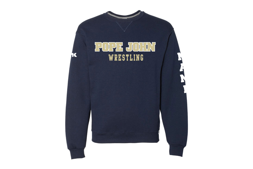 Pope John Wrestling Cotton Crewneck Sweatshirt - Navy