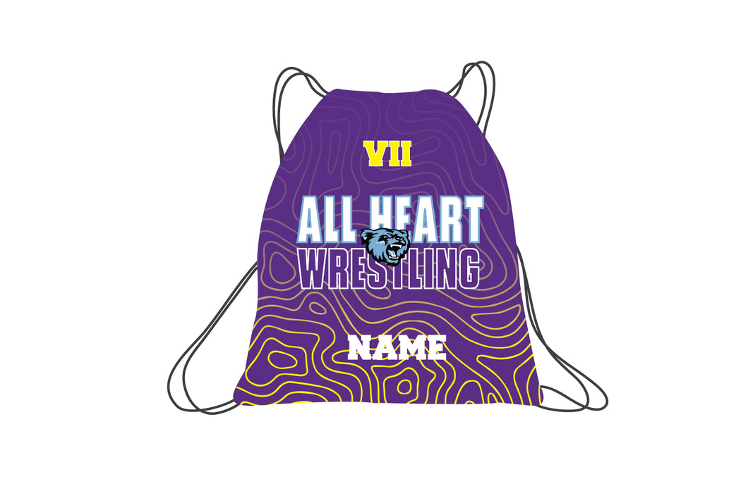 All Heart Wrestling Sublimated Drawstring Bag