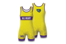 All Heart Wrestling Sublimated Men's Singlet - Design 2 (Yellow)