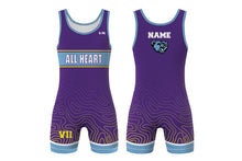 All Heart Wrestling Sublimated Men's Singlet - Design 1 (Purple)