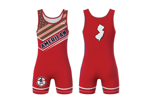 American MMA Freestyle Wrestling Singlet - Red