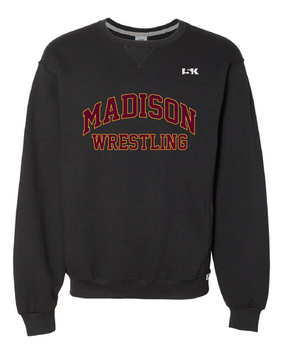 Madison Wrestling Cotton Crew Sweatshirt - Black