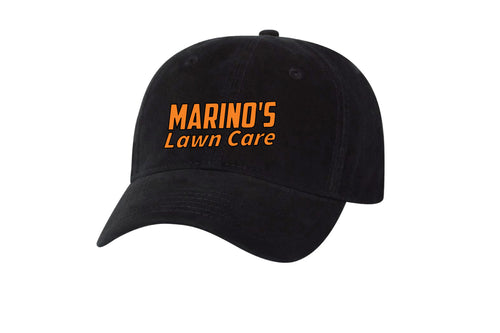 Marino's Lawn Care Adjustable Unstructured Cap - Black