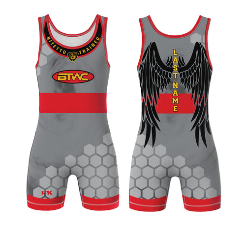 Bitetto Sublimated Men's Freestyle Singlet - Angel Design Red