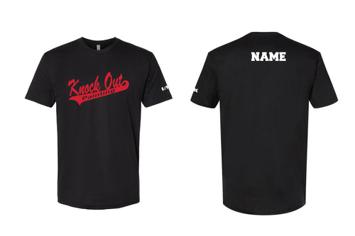 Knock Out Painting Softball Cotton Crew Tee - Black