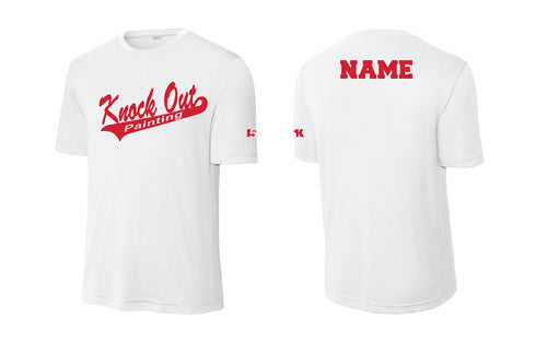 Knock Out Painting Softball Dryfit Performance Tee - White