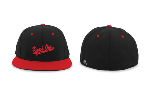 Knock Out Painting Softball Flexfit Cap - Black/Red