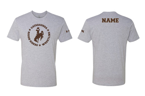 Catty Rough Riders Wrestling Cotton Crew Tee - Heather Gray