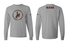 Catty Rough Riders Wrestling Cotton Crew Long Sleeve Tee - Grey