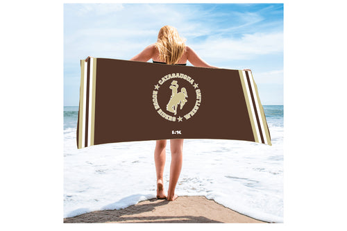 Catty Rough Riders Wrestling Sublimated Beach Towel