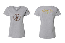 Catty Rough Riders Wrestling Cotton Women's Crew Tee - Grey