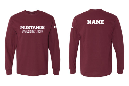 Clifton HS Wrestling Cotton Crew Long Sleeve Tee - Maroon
