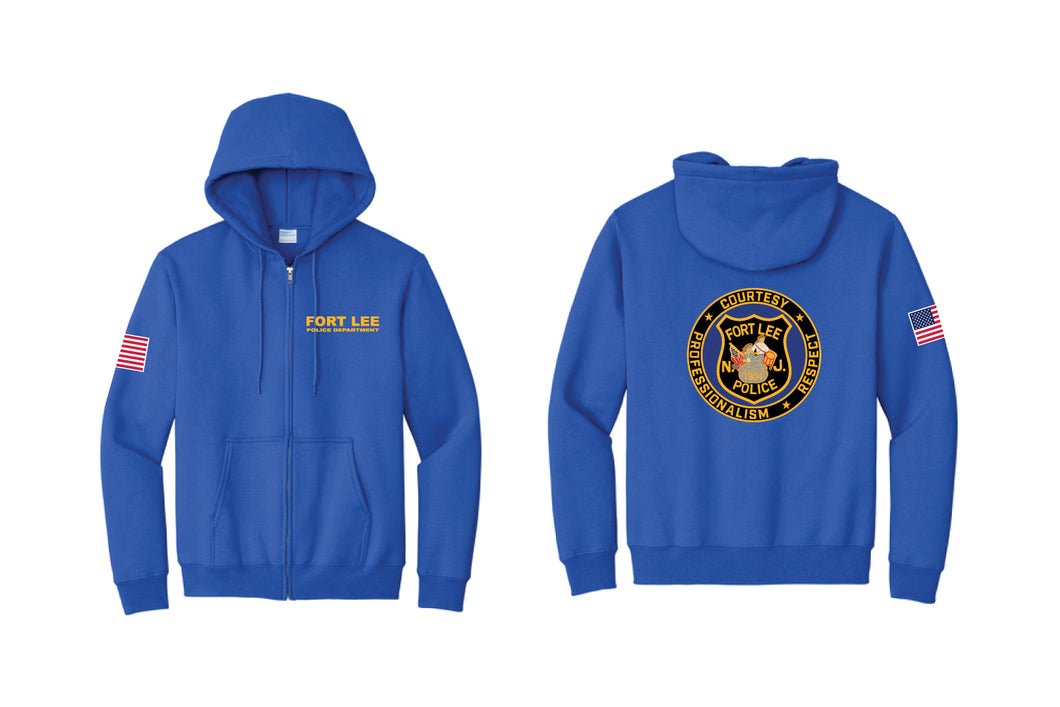 Fort Lee Police Department PolyCotton Zip Up Hoodie - Royal