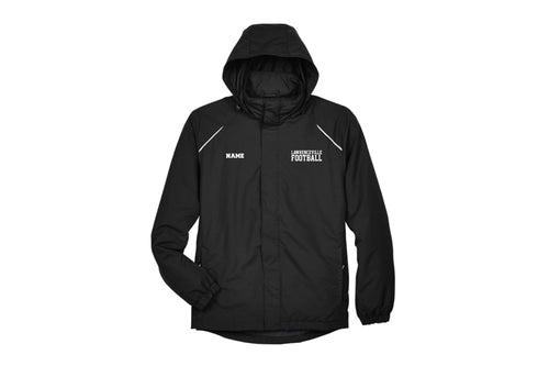 Lawrenceville Football Men's Hooded Rain Jacket - Black