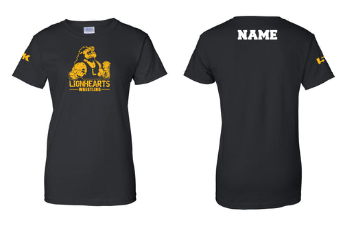 Lionhearts Wrestling Cotton Women's Crew Tee - Black