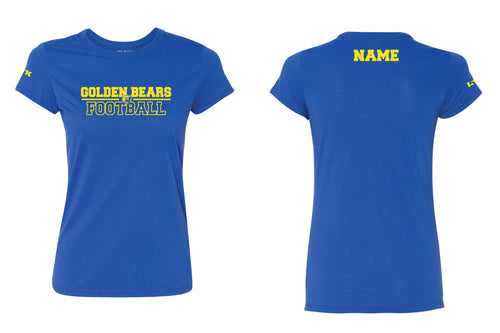 Lyndhurst Golden Bears Football Cotton Women's Crew Neck Tee - Royal