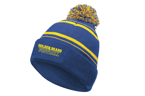 Lyndhurst Golden Bears Football Pom Beanie - Royal/Gold