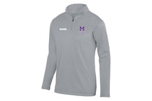 Marshwood Wrestling Sportswear Wicking Fleece Quarter-Zip Pullover Design 1- Purple/Gray/Black