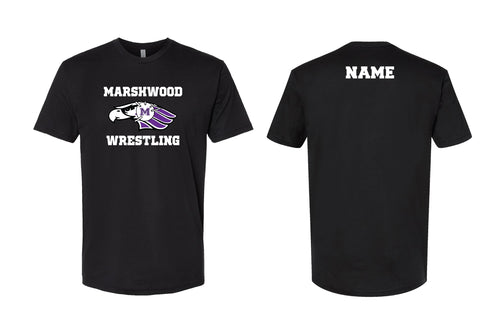 Marshwood Wrestling Cotton Crew Tee Design 2 - Black/Heather gray/White