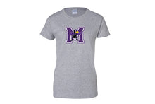 Marshwood Wrestling Cotton Women's Crew Tee Design 1 - Black/Heather gray/White