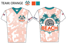 South Florida Beach Volleyball Sublimated Drifit V-Neck Shirt  - Team Orange
