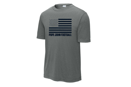 Pope John HS Football Dryfit Performance Tee - Iron Heather