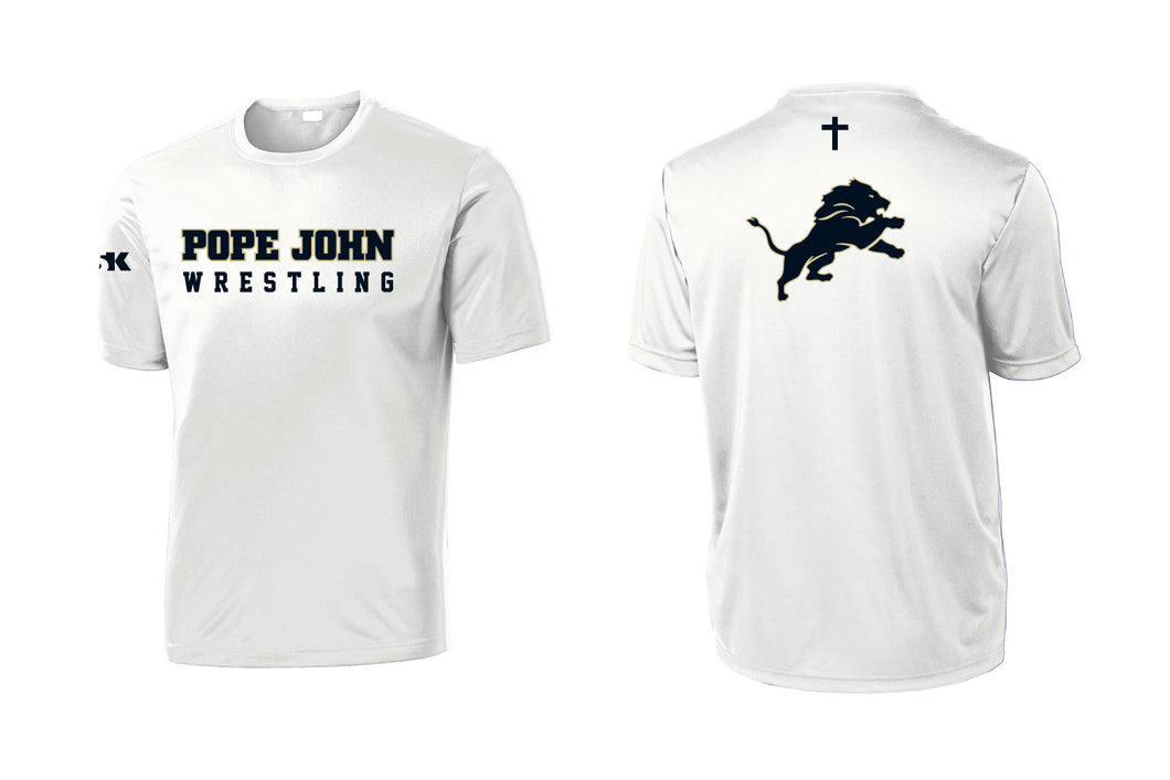 Pope John Wrestling DryFit Performance Tee - White