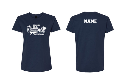 Randolph Cheer Cotton Women's Crew Neck Tee Design #1 - Navy