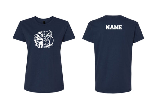 Randolph Cheer Cotton Women's Crew Neck Tee Design #2 - Navy