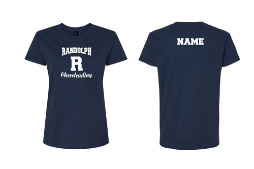 Randolph Cheer Cotton Women's Crew Neck Tee Design #4 - Navy