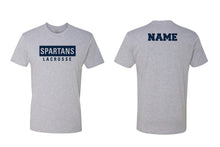 Spartans Lacrosse Cotton Crew Tee - Navy/Heather Gray