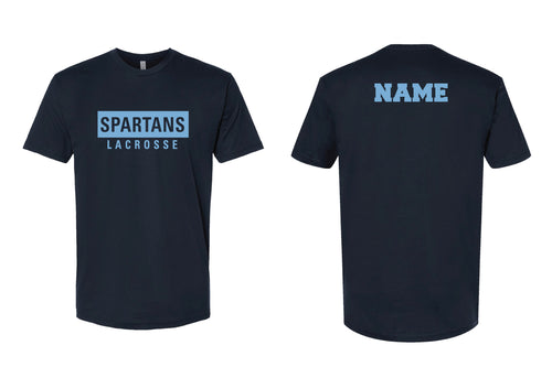 Spartans Lacrosse Cotton Crew Tee - Navy/Heather Gray