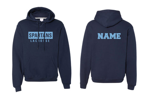 Spartans Lacrosse Cotton Hoodie - Navy/Oxford/White