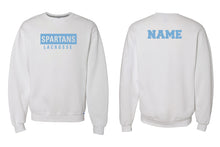 Spartans Lacrosse Cotton Crewneck Sweatshirt - Navy/Oxford/White