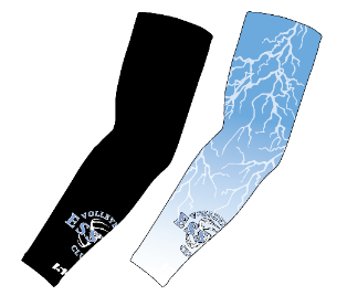 Essex Volleyball Sublimated Compression Sleeve - Black / Sky Blue (Set 2)