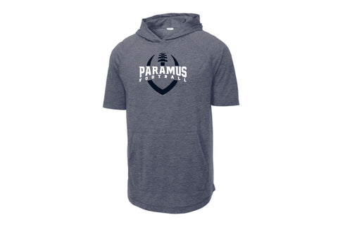 Paramus Football Short Sleeve Hoodie - Heather Navy