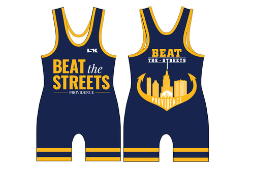 Beat The Streets Wrestling Sublimated Men's Singlet - Navy