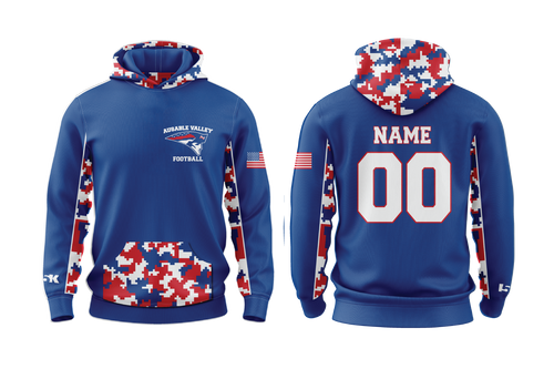 AuSable Patriots Football Sublimated Hoodie - Royal