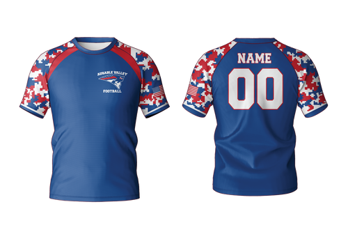 AuSable Patriots Football Sublimated Shirt - Royal