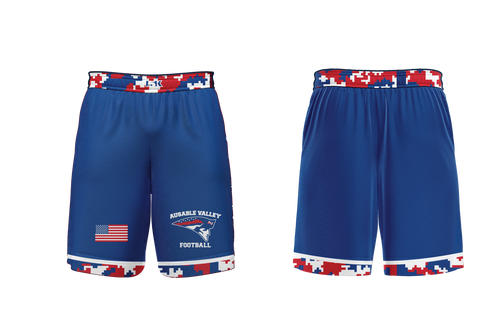 AuSable Patriots Football Sublimated Shorts - Royal