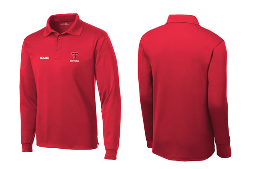 Tolman Tigers Football Long Sleeve Micropique Polo - Red