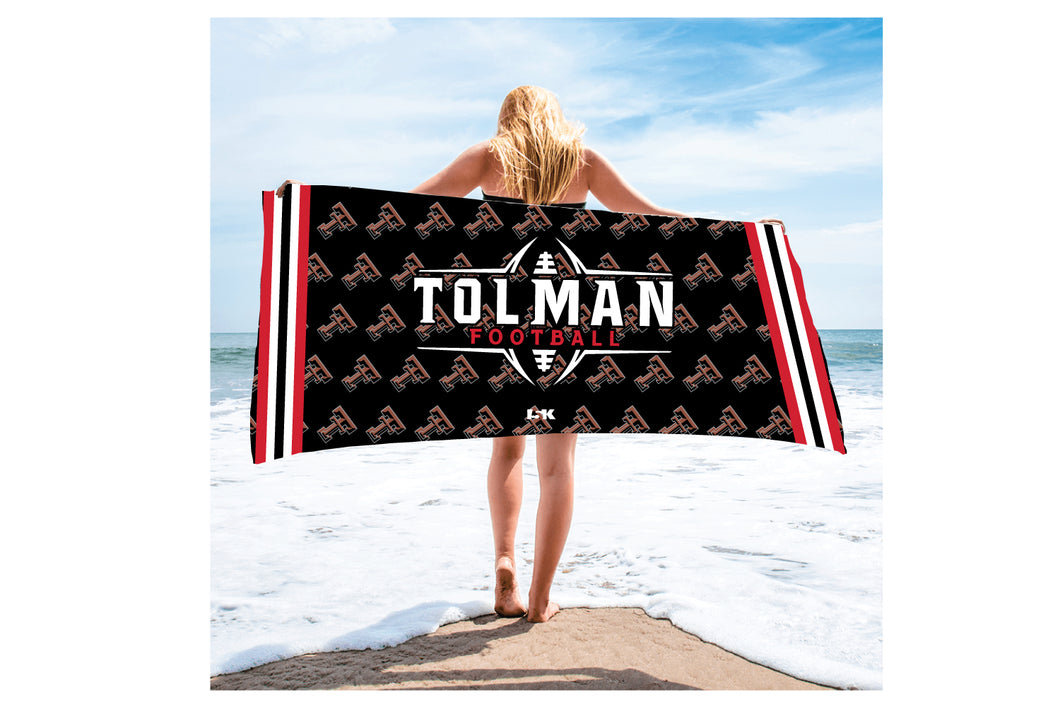 Tolman Tigers Football Sublimated Beach Towel
