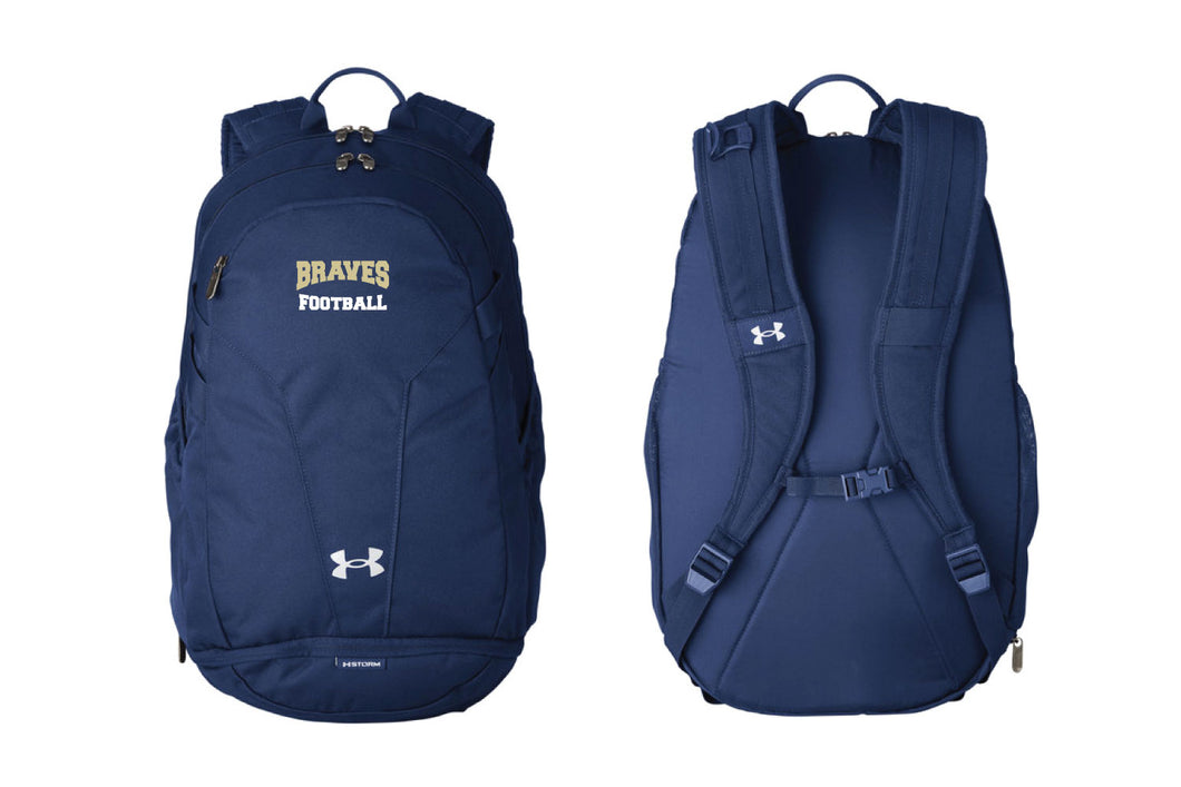 Braves Football Under Armour Hustle Backpack - Navy