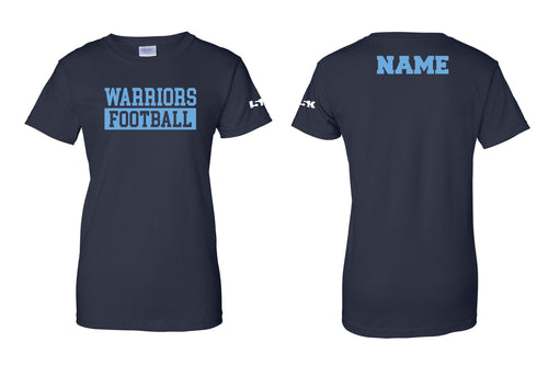 Waldwick Warriors Football Cotton Women's Crew Neck Tee - Navy