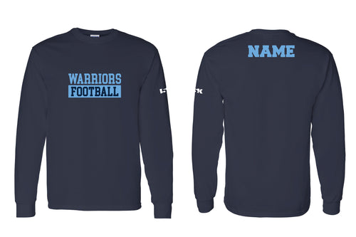 Waldwick Warriors Football Cotton Crew Long Sleeve Tee - Navy